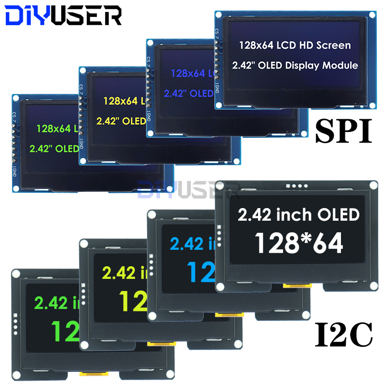I2C Lcd Display - DIYUSER 2.4インチ 2.42インチ 128x64 OLED LCDディスプレイモジュール