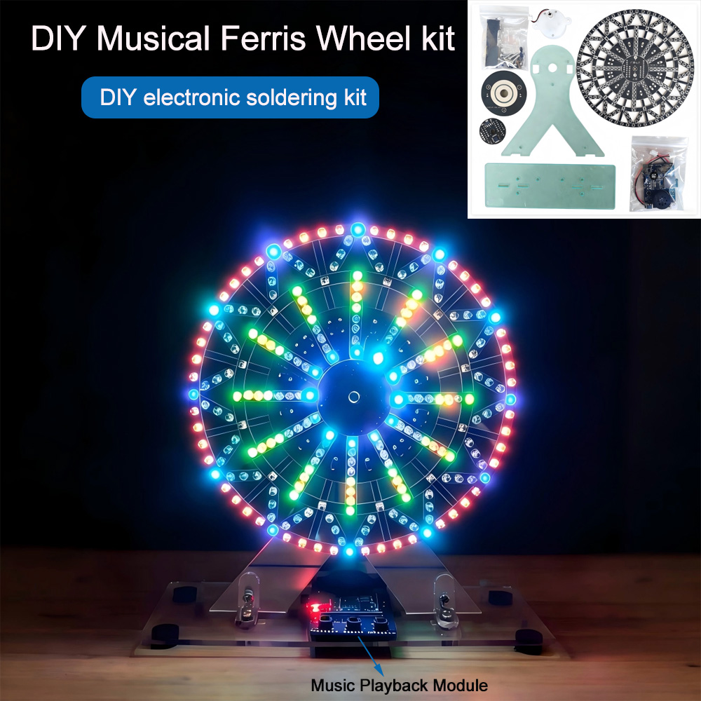 Diy Electronics Soldering Kit - DIY電子キット LEDライト付きミュージカル観覧車 DIYはんだ付けキット