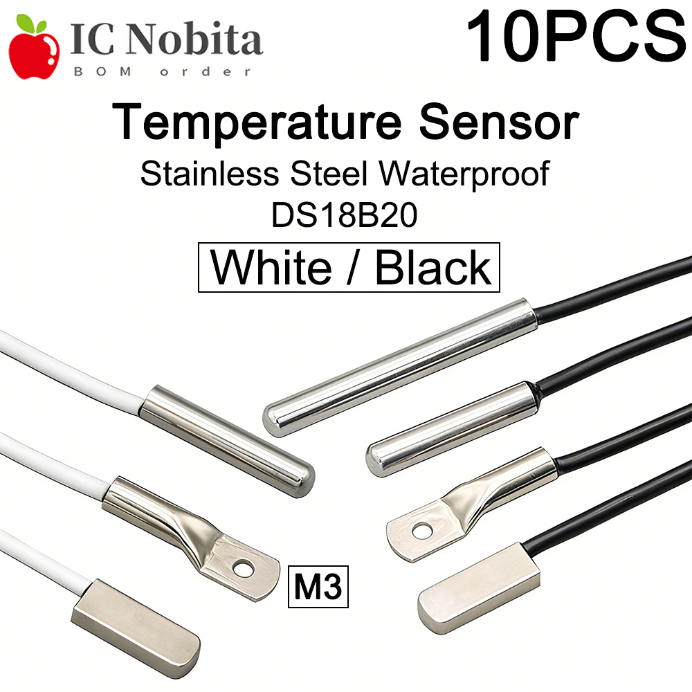 Ds18B20 Temperature Sensor - 10 個 DS18B20 ステンレス鋼防水温度センサー表面 M3 ラグタブデジタル温度計プローブ