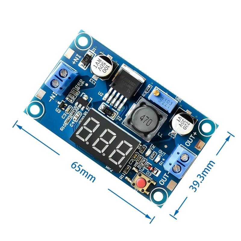 Diy Electronics - LM2596電源モジュール ディスプレイ付き 3A 2.5-40V調整可能 DC-DCコンバーター 電子工作愛好家向けDIY用