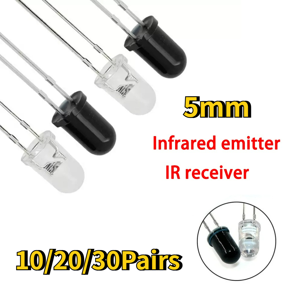 Diy Electronics India - 10-30ペア 5mm 940nm IR LEDダイオードキット 赤外線エミッター＆レシーバーダイオード