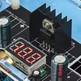 Diy Electronics Kits - LM317 電圧レギュレータ電源ボードキット DIY 調整可能な 1.25-12V モジュール、電圧計付き、電子学習やテスト用