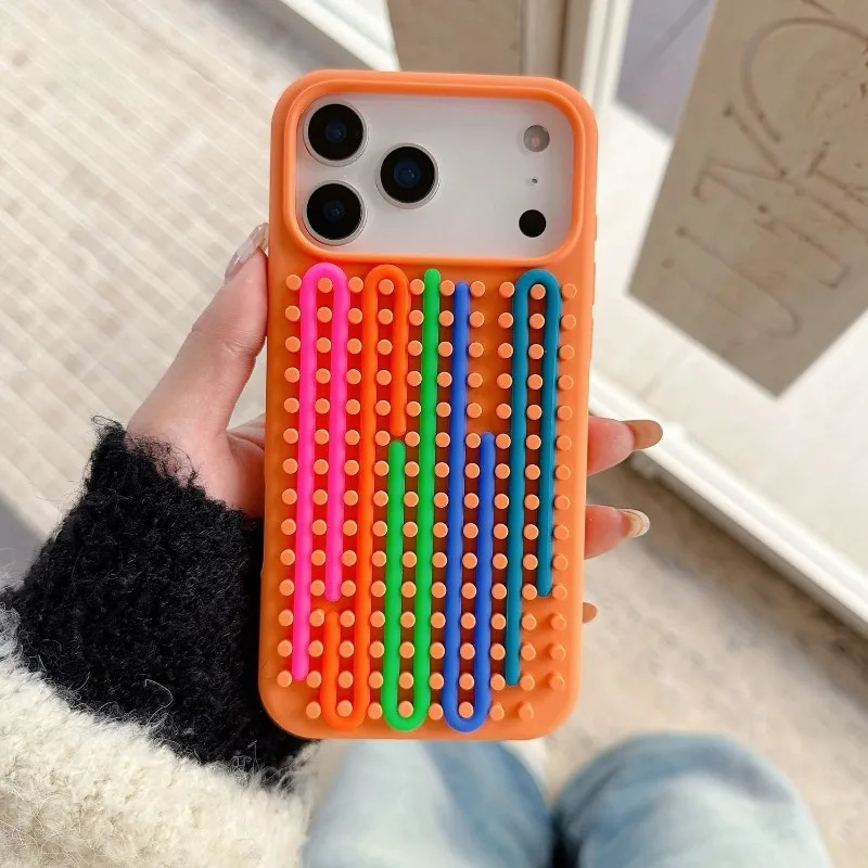Diy Electronics Case - 円筒形ラビリンス減圧パズルフォンケース Apple iPhone 17 16 15