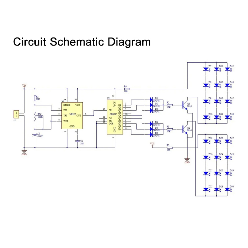 IC LED 赤青ダブルカラー点滅ライト DIY キットスト - Diy Electronics Learning Kit のレビューと価格