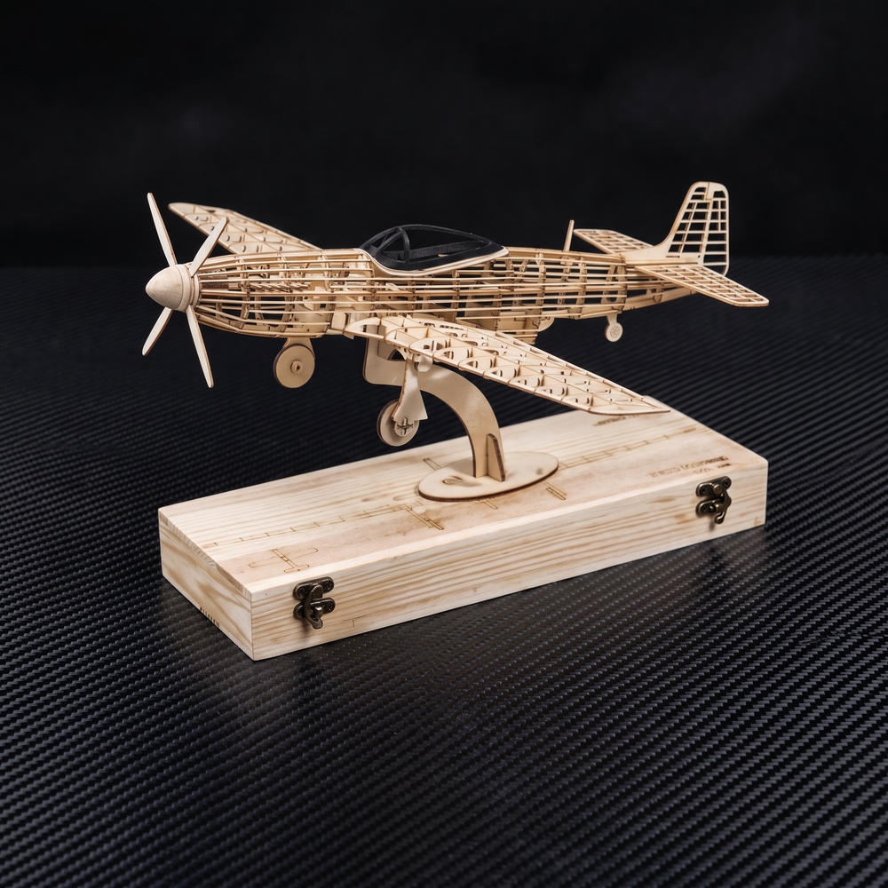 P-51D マスタング 静的バルサウッド飛行機キット 450 - Diy Electronics India のレビューと価格