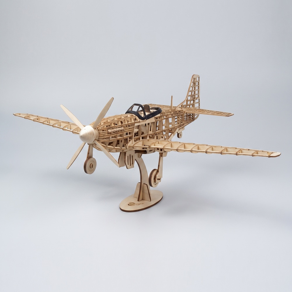 P-51D マスタング 静的バルサウッド飛行機キット 450 - Diy Electronics India のレビューと価格