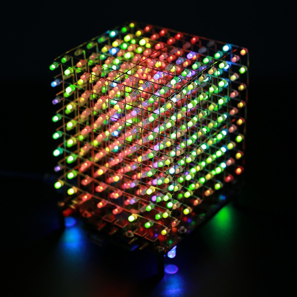DIY 電子キット RGB 音楽 LED ライト 3D キュ - Diy Electronics India のレビューと価格