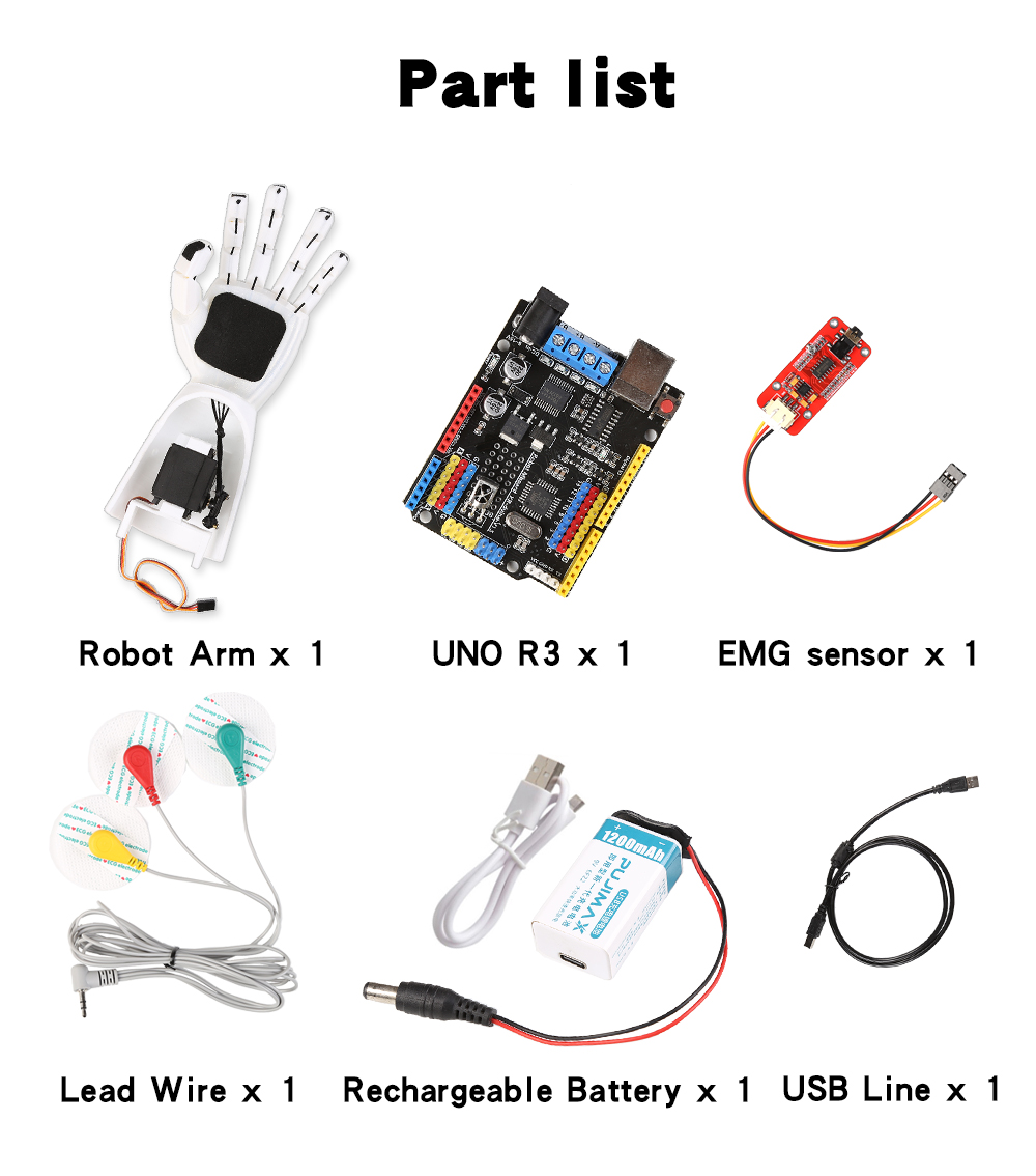 電気ロボットアームセンサー、筋肉信号センサー、arduino - Diy Electronics Kits のレビューと価格