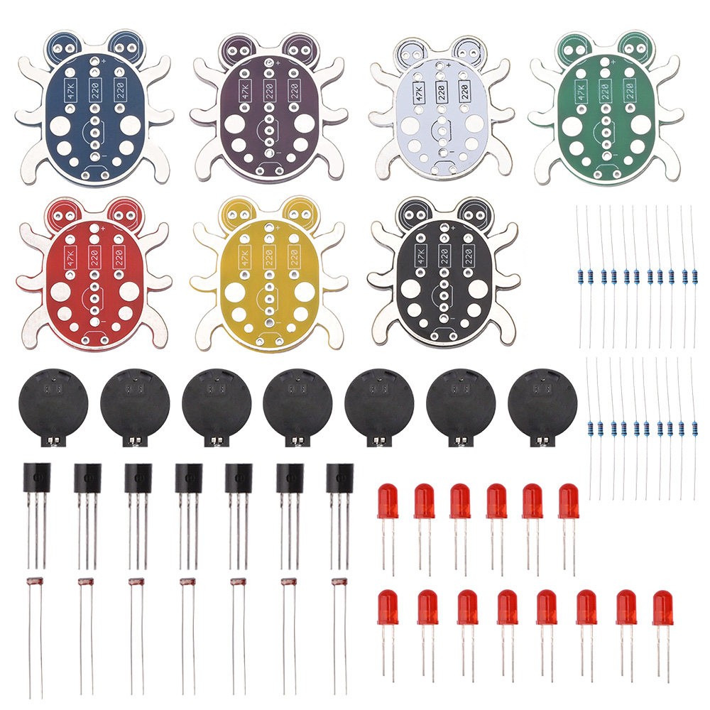LED電子工作DIYはんだ付けキット。カブトムシ型の多色SM - Diy Electronics Components Kit のレビューと価格