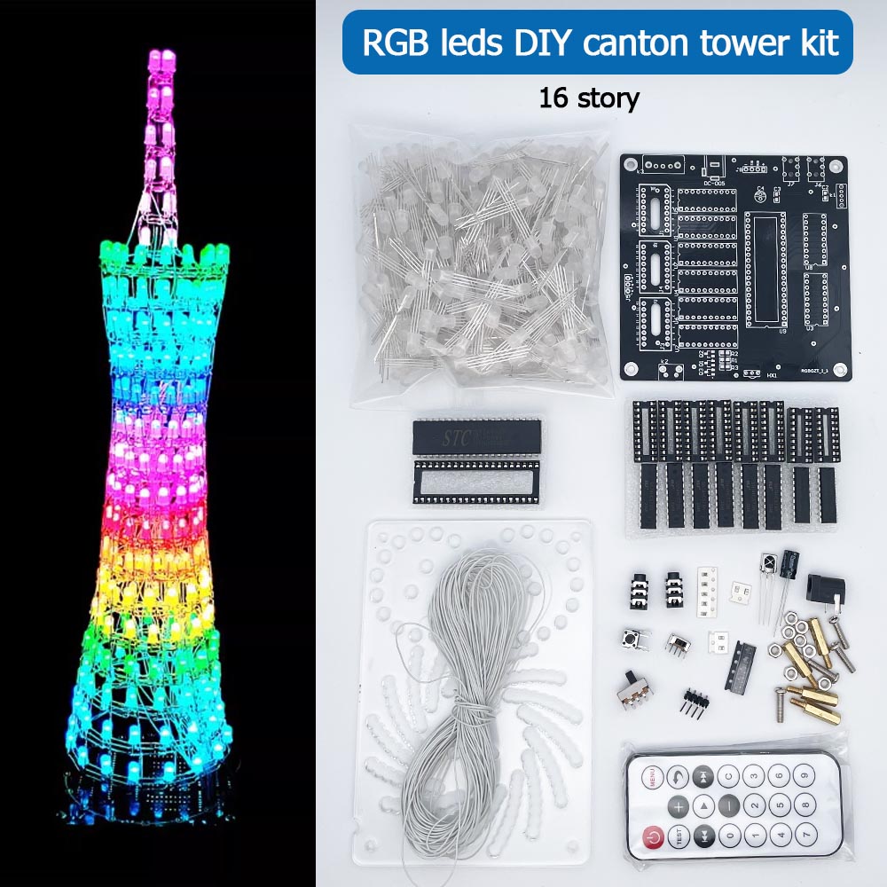 DIY 電子はんだ付けキット RGB LED カントンタワー - Diy Electronics India のレビューと価格