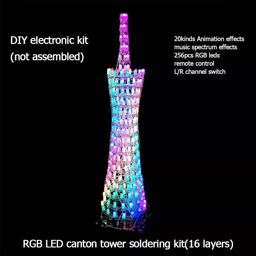 DIY 電子はんだ付けキット RGB LED カントンタワー - Diy Electronics India のレビューと価格