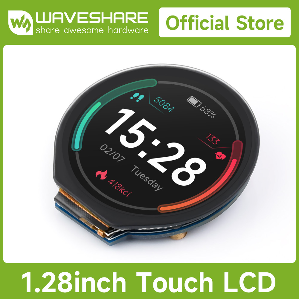 Waveshare 1.28 インチラウンド LCD ディス - I2C Lcd Display のレビューと価格