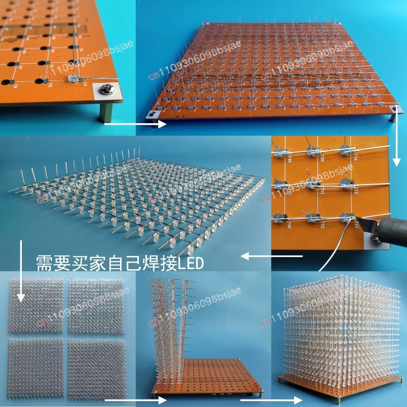 3D16MINI ライトキューブキット 16X16X16 電 - Diy Electronics Kits のレビューと価格