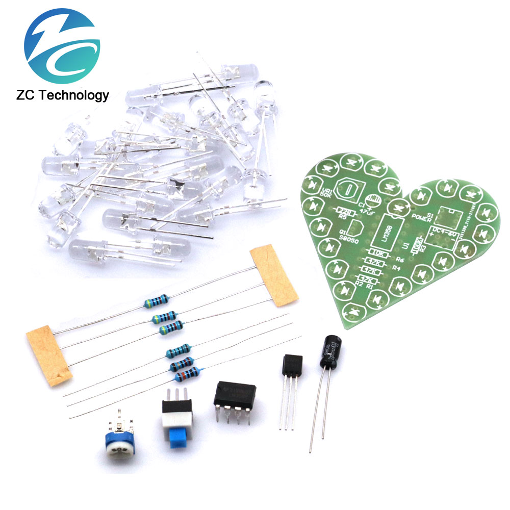 DIYキット-若者のためのハート型の呼吸ランプキット,4v- - Diy Electronics Learning Kit のレビューと価格