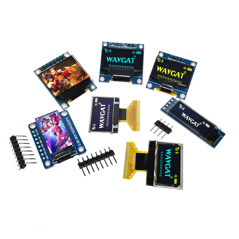 白黄青カラー 4ピン 7ピン 128x64 OLED LCD - I2C Lcd Display のレビューと価格
