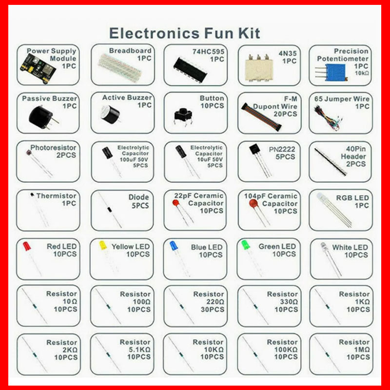 ブレッドボード 830ポイント DIY電子部品アソートキット - Diy Electronics Components Kit のレビューと価格