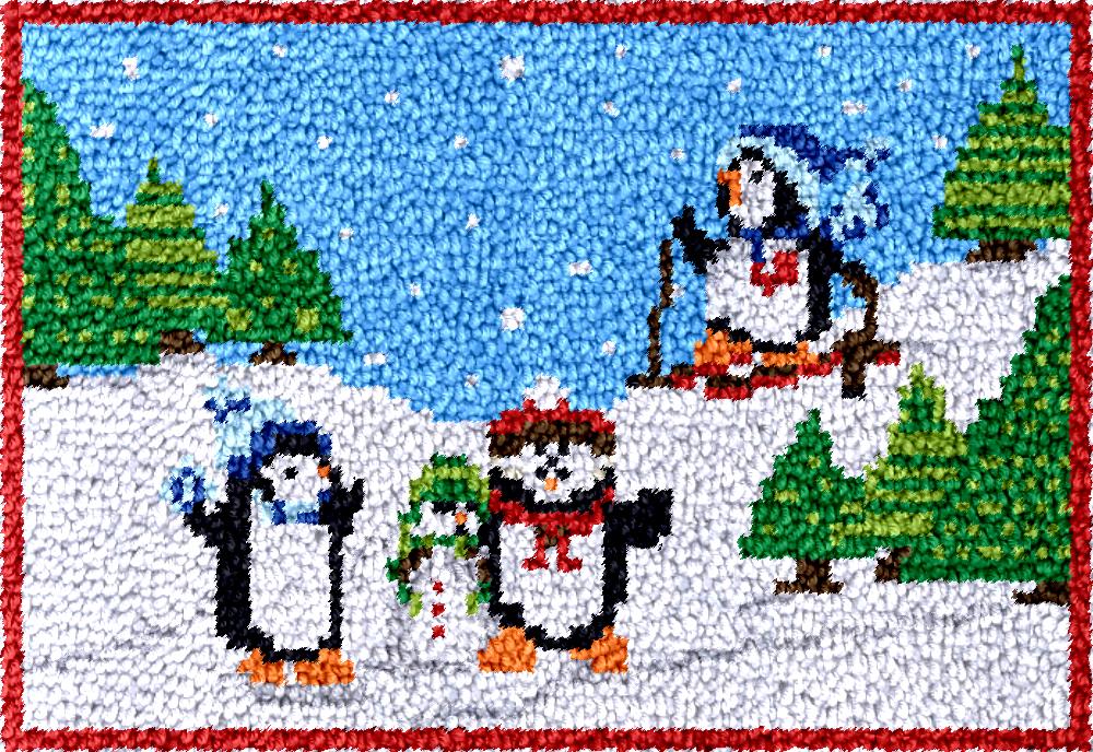 ペンギン ラッチフック ラグキット プリントキャンバス DI - Diy Electronics Art のレビューと価格