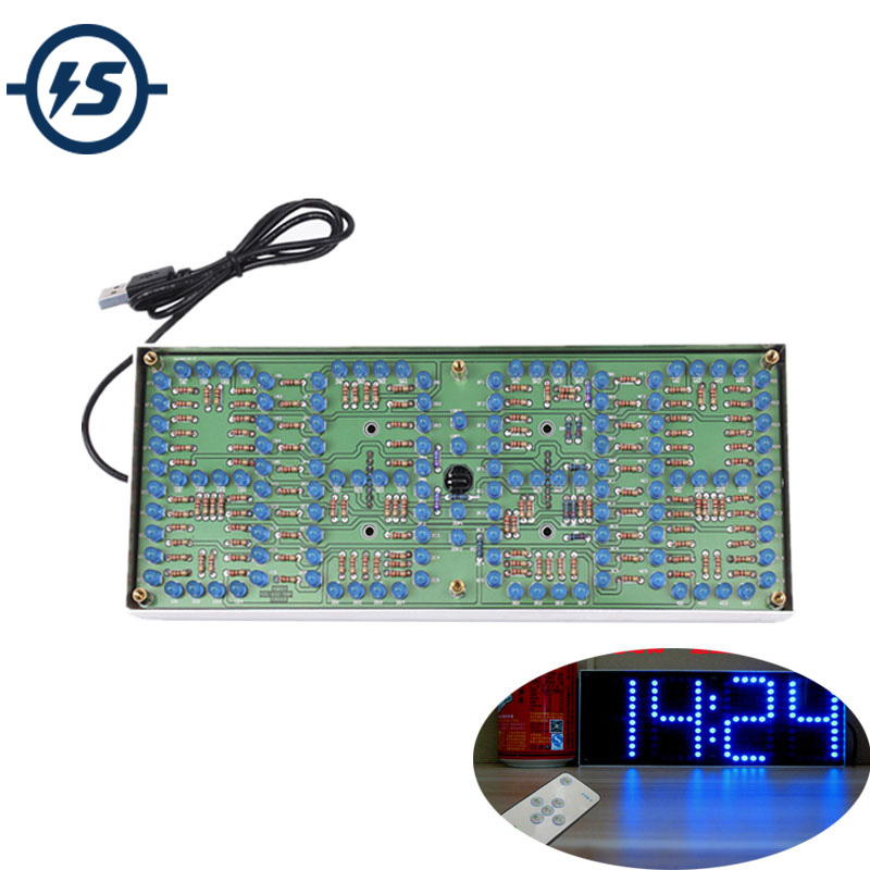 日曜大工の青い時計画面表示キット,リモコン付き電子スイート, - Diy Electronics India のレビューと価格